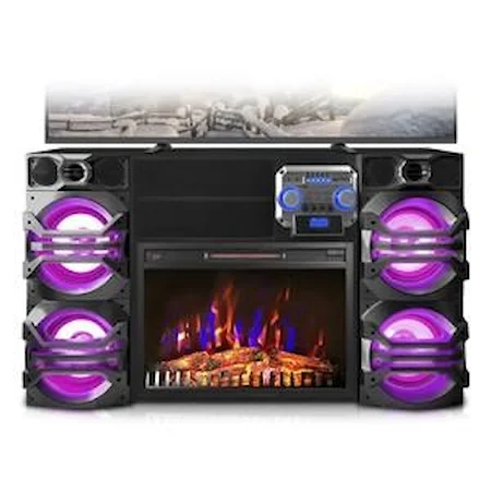 Speakers with Color Changing Fireplace